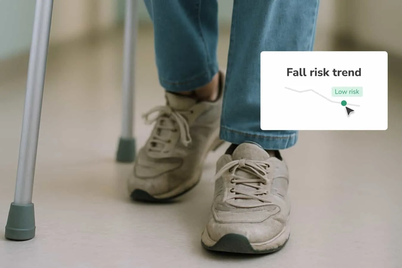 Sentinel fall-risk trend chart showing a resident's mobility over time